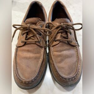 Rockport Brown Leather Lace Up Boat Shoes Sz 10